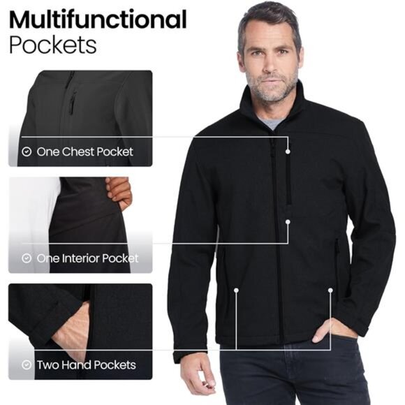 Weatherproof Men's Softshell Jacket – Wind & Water Resistant – Breathable - Picture 4 of 7